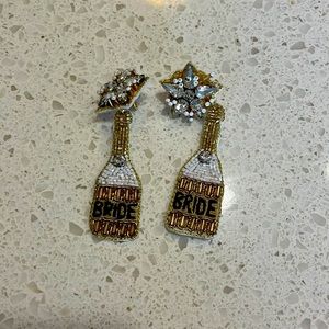 Bride champagne earrings